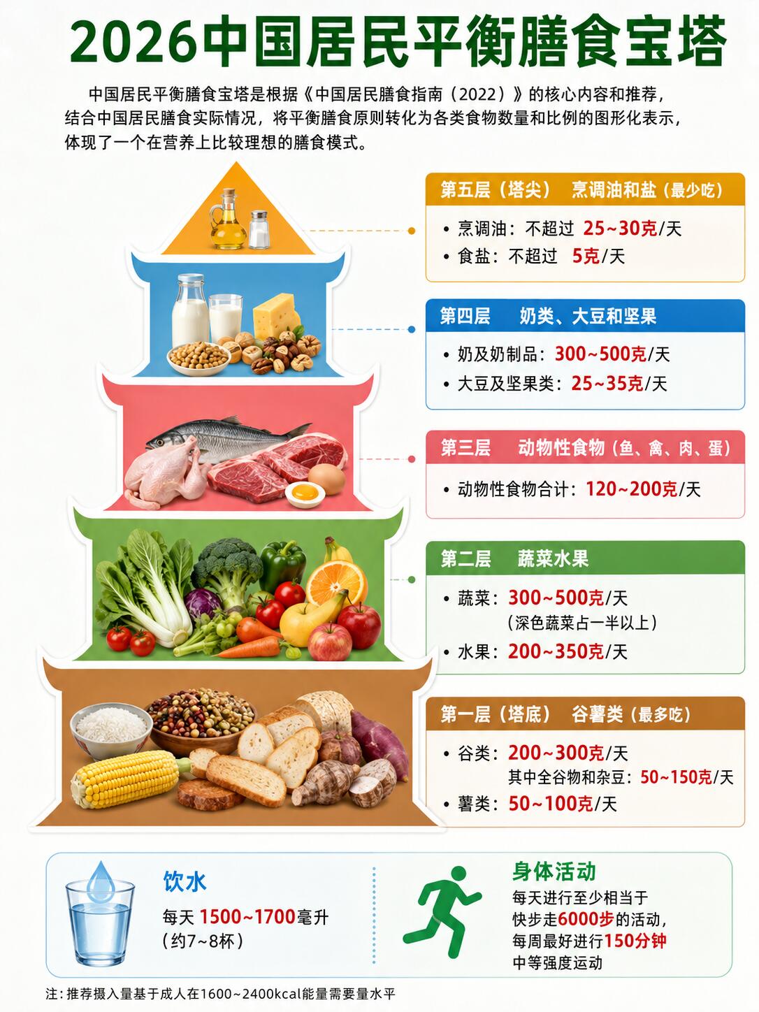 专家膳食宝塔的科学摄入量是多少？